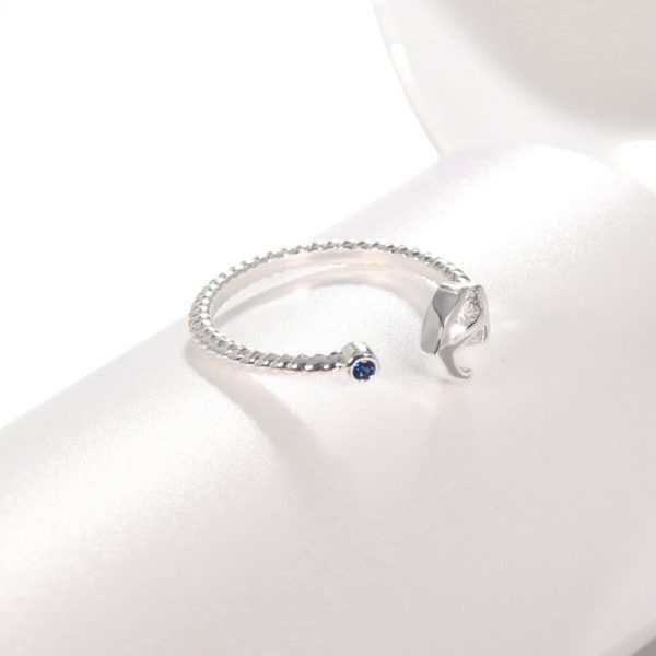 ERLUER  Adjustable Anchor ring for women love Jewelry Girls Party wedding bague Trendy anillo Fashion silver - Image 4