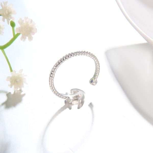 ERLUER  Adjustable Anchor ring for women love Jewelry Girls Party wedding bague Trendy anillo Fashion silver - Image 5