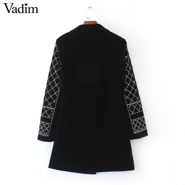 Fashion Sexy Geometric Pattern Rhinestone Notcjed Collar long-sleeved bodycon tight Blazer ZC071 - Image 4