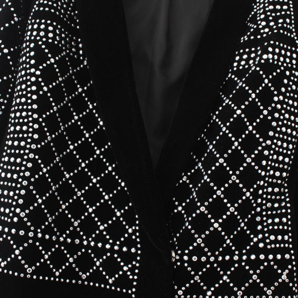 Fashion Sexy Geometric Pattern Rhinestone Notcjed Collar long-sleeved bodycon tight Blazer ZC071 - Image 6