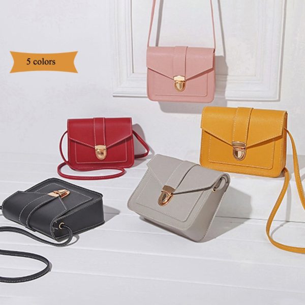 Fashion Small Crossbody Bags for Women 2019 Mini PU Leather Shoulder Messenger Bag for Girl Yellow Bolsas Ladies Phone Purse - Image 2