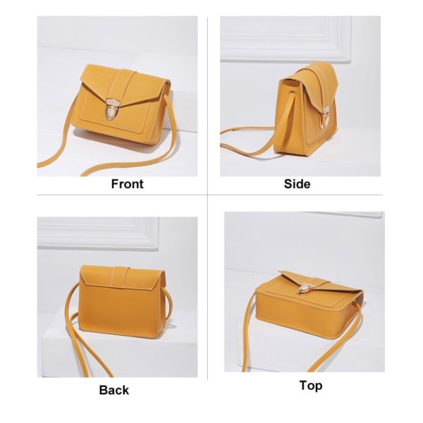 Fashion Small Crossbody Bags for Women 2019 Mini PU Leather Shoulder Messenger Bag for Girl Yellow Bolsas Ladies Phone Purse - Image 3