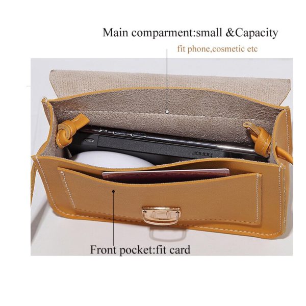 Fashion Small Crossbody Bags for Women 2019 Mini PU Leather Shoulder Messenger Bag for Girl Yellow Bolsas Ladies Phone Purse - Image 5