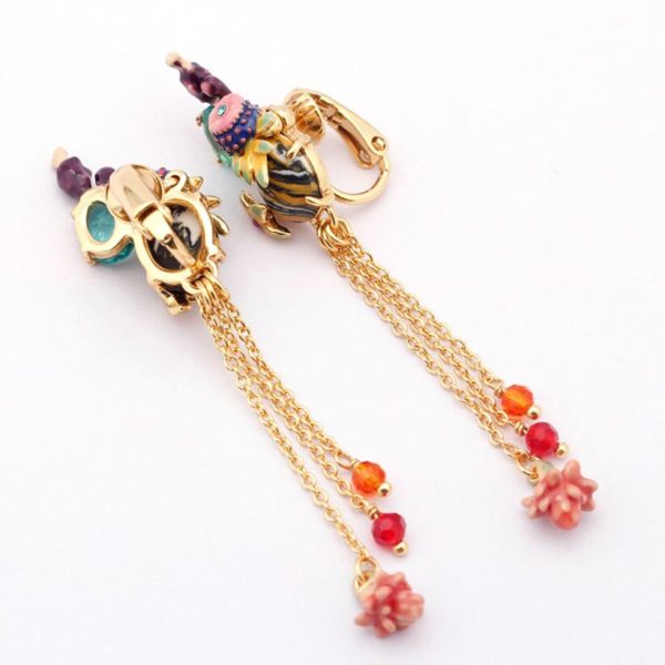 Juicy Grape Cactus Teal Crystal Tassel Long Stud Earrings Fashion Jewelry Women Charm Jewellery Boucle D Oreille Earrings - Image 3
