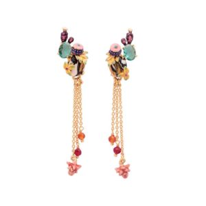 Juicy Grape Cactus Teal Crystal Tassel Long Stud Earrings Fashion Jewelry Women Charm Jewellery Boucle D Oreille Earrings