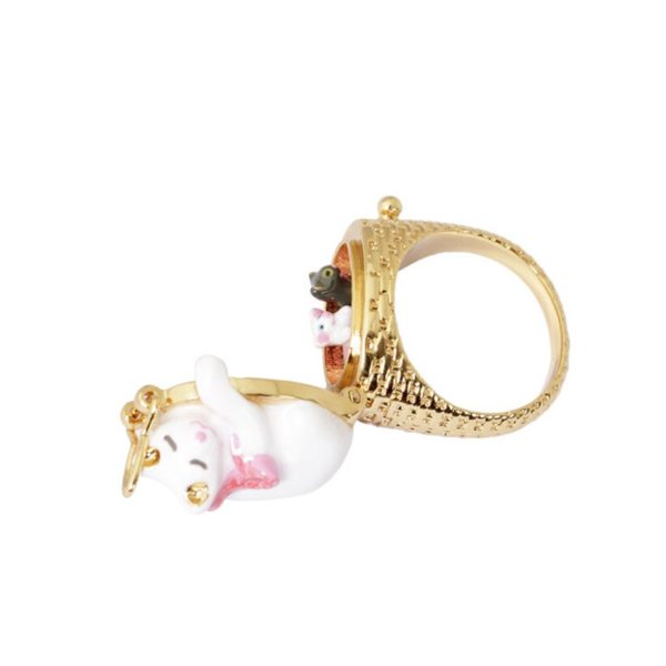 Juicy Grape Christmas Sweet Sleep Cat Enamel Ring Rich Color Open Close Delicate Design Ring Women Fashion Charm Jewelry - Image 5