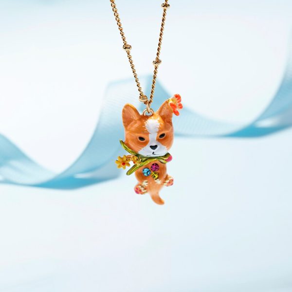 Juicy Grape Fashion cute hand-painted enamel glazed animal pendant personality copper gilded new necklace woman - Image 3