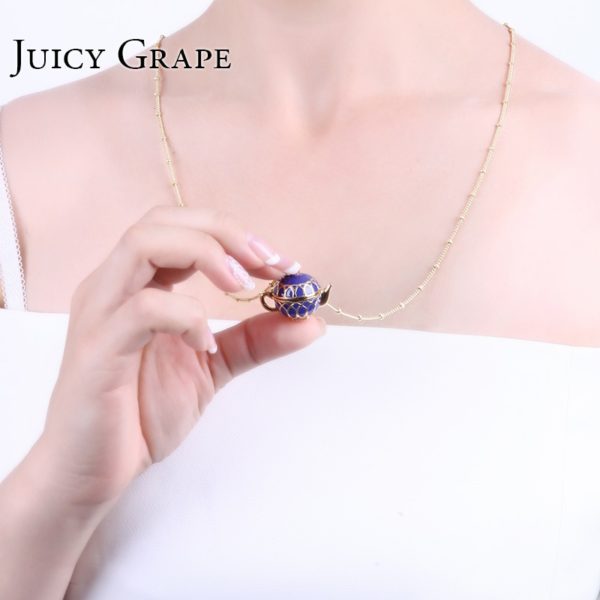Juicy Grape Hand Painted Teapot Pendant Long Chain Choker Enamel Necklace Fashion Jewelry Bijoux Femme Bijuteria Gifts For Women - Image 5