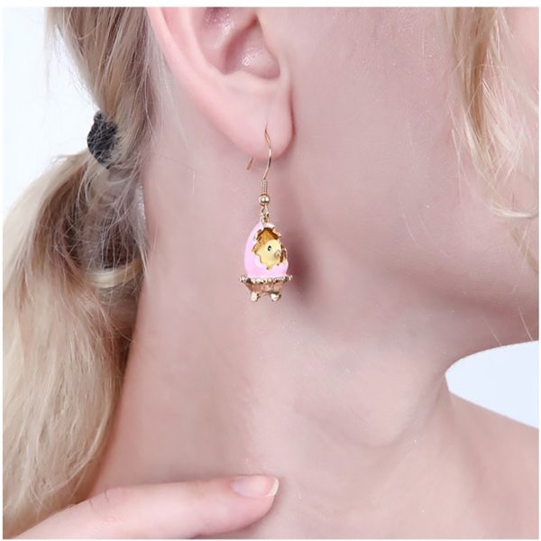 Juicy Grape New Hand Painted Enamel Glazed Broken Egg Shell Fashion Earring For Women With Hook 2019 - Image 2