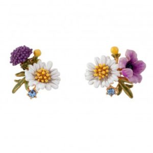 Juicy Grape New Pastoral Flower Series Handmade Enamel White Daisy Stud 925 Silver Needles Earrings Fashion Jewelry