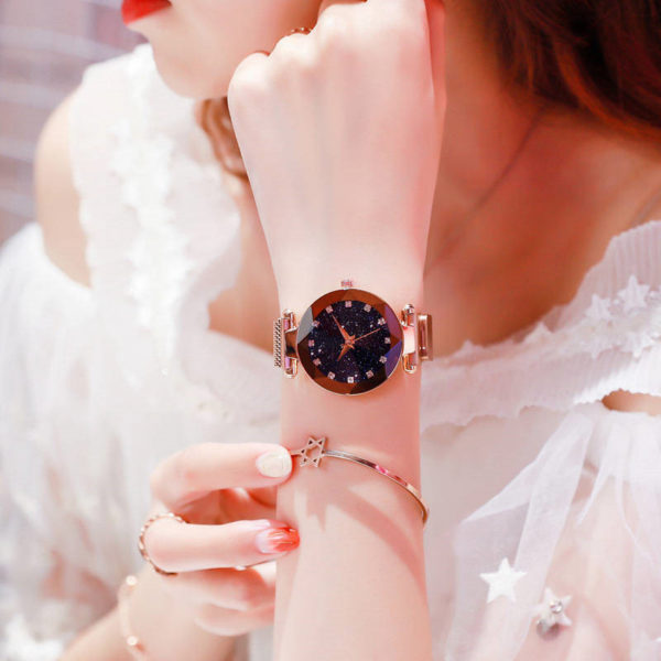 Luxury Brand Ladies Watch Star Sky Diamond Bracelet Quartz Women Watches Magnetic Dress Rose Gold Wristwatch relogio feminino - Image 2