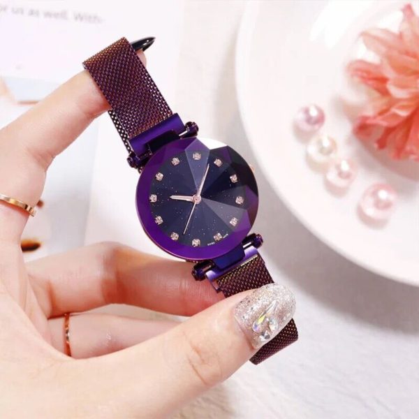 Luxury Brand Ladies Watch Star Sky Diamond Bracelet Quartz Women Watches Magnetic Dress Rose Gold Wristwatch relogio feminino - Image 3