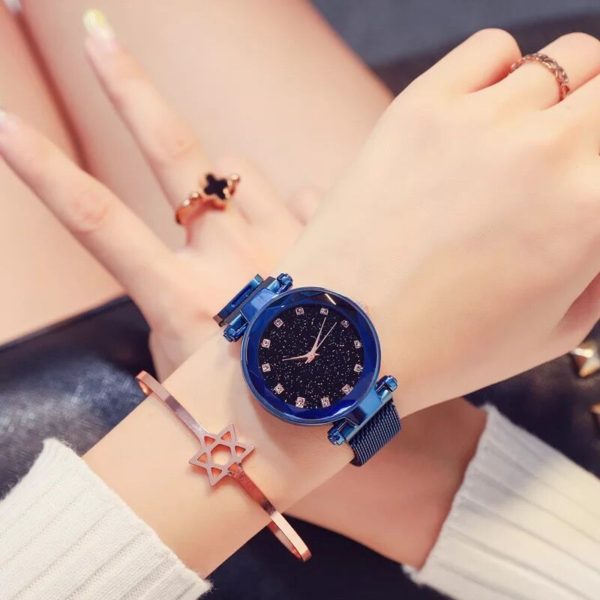 Luxury Brand Ladies Watch Star Sky Diamond Bracelet Quartz Women Watches Magnetic Dress Rose Gold Wristwatch relogio feminino - Image 6