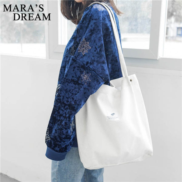 Mara's Dream High Capacity Women Corduroy Tote Ladies Casual Solid Color Shoulder Bag Foldable Reusable Women Shopping Beach Bag - Image 4