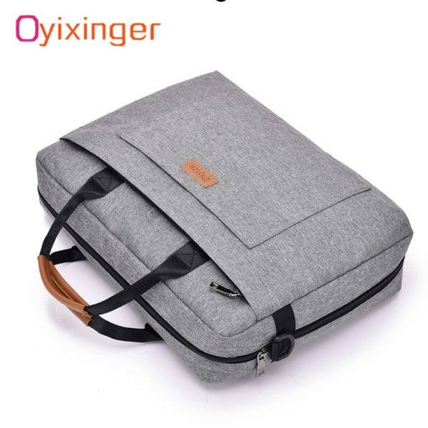Men Canvas Business Briefcase Office Travel Messenger Large Tote Women's Computer Work Bag Business Trip File Package Laptop Bag - Image 2