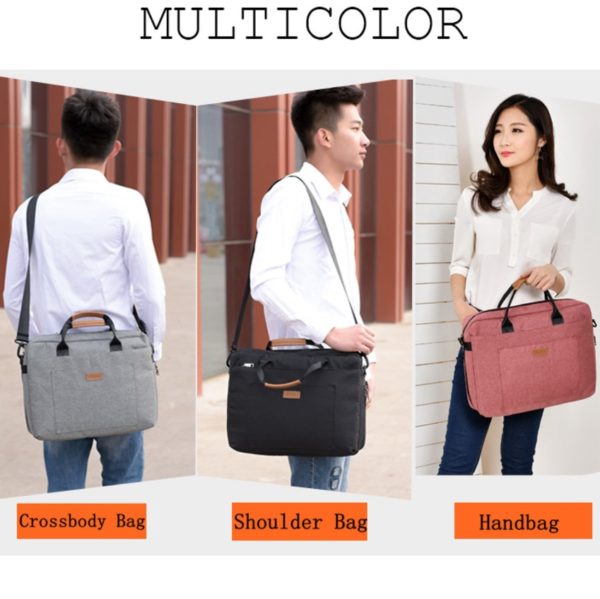 Men Canvas Business Briefcase Office Travel Messenger Large Tote Women's Computer Work Bag Business Trip File Package Laptop Bag - Image 3