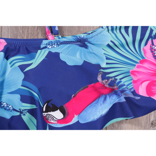 NAKIAEOI  Sexy Bikinis Women High Waist  Push Up Swimwear Flower Print Ruffle  Set Beach Wear Bathing Suit - Image 4