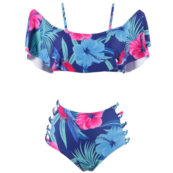 NAKIAEOI  Sexy Bikinis Women High Waist  Push Up Swimwear Flower Print Ruffle  Set Beach Wear Bathing Suit - Image 6