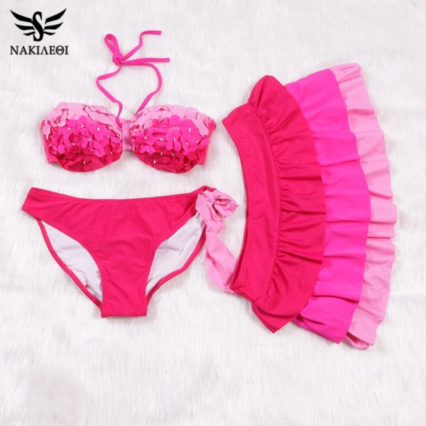 NAKIAEOI Newest Sexy Bandeau  Women Swimsuit Push Up  Brazilian Bikini Set Beach Bathing Suit Swim Wear S~XL - Image 2
