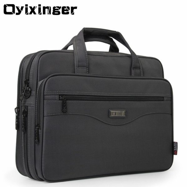 Oyixinger Men Briefcase Laptop Bags Good Nylon Cloth Multifunction Waterproof 15.6" Handbags Business Shoulder Mens Office Bags