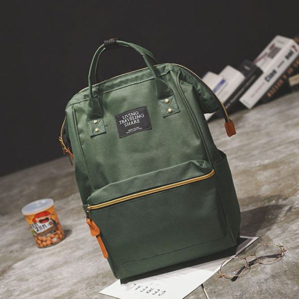 Unisex Solid Backpack Letter Print Schoolbag Travel Double Shoulder Zipper Bags Nylon Waterproof Anti-theft Backpacks 10Aug 28 - Image 2