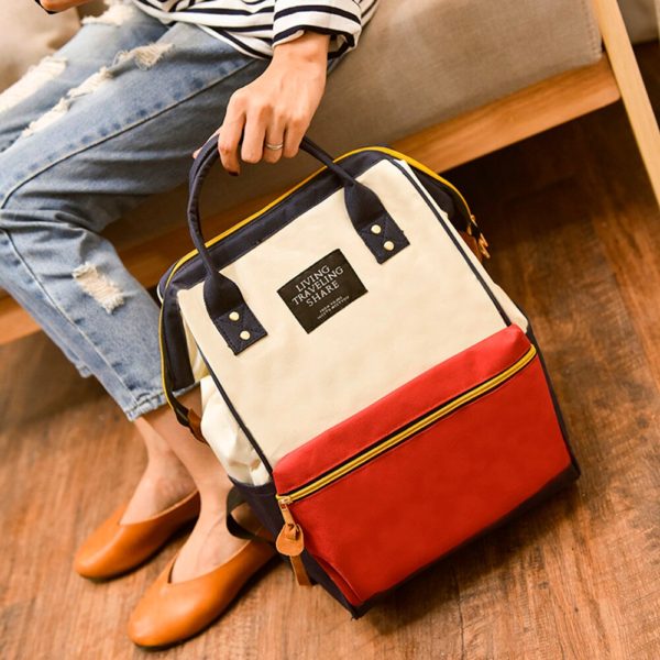 Unisex Solid Backpack Letter Print Schoolbag Travel Double Shoulder Zipper Bags Nylon Waterproof Anti-theft Backpacks 10Aug 28 - Image 4
