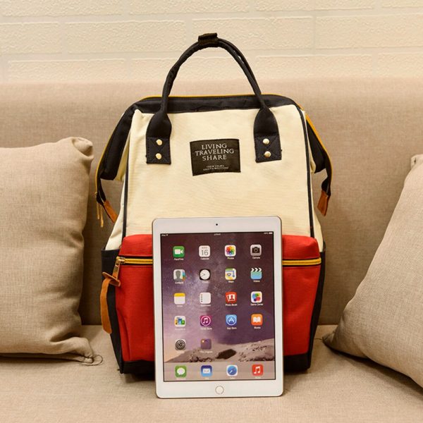 Unisex Solid Backpack Letter Print Schoolbag Travel Double Shoulder Zipper Bags Nylon Waterproof Anti-theft Backpacks 10Aug 28 - Image 5