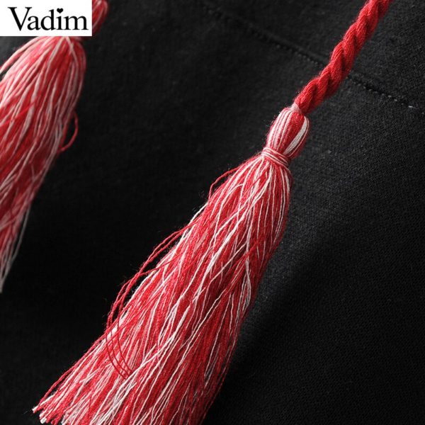 Vadim vintage totem geometric embroidery hooded sweatshirt oversized sequined long sleeve pullover casual tops sudaderas SW1211 - Image 6