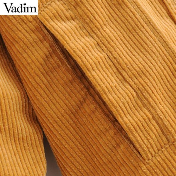 Vadim women corduroy oversized jacket single breasted pockets long sleeve loose coats female casual solid outerwear tops CA357 - Image 5