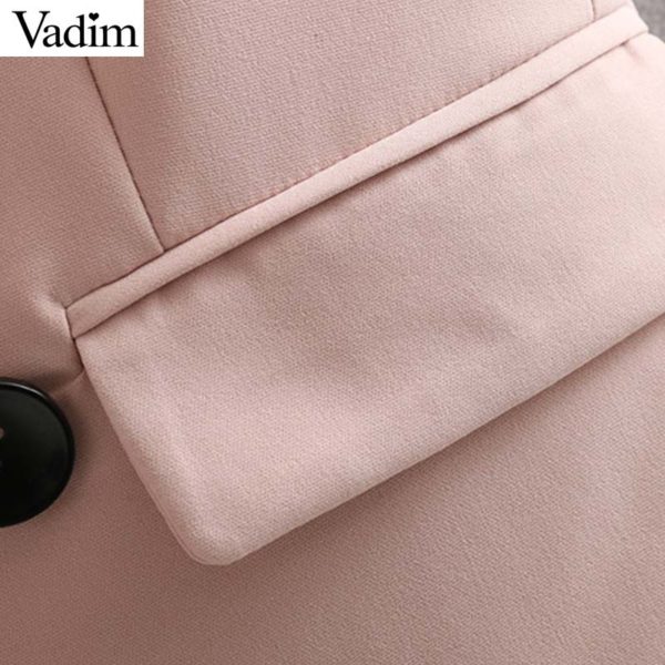 Vadim women elegant pocket waist coat sleeveless vests bow tie sashes single button jacket pink outwear top feminino MA023 - Image 4