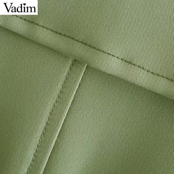 Vadim women elegant solid vest sashes pocket decrorate sleeveless office wear green outwear casual jacket MA025 - Image 6