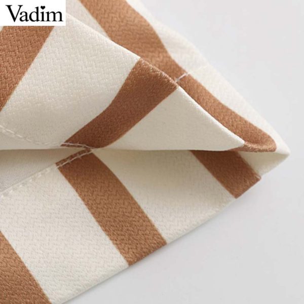 Vadim women elegant stylish striped blazer back split long sleeve buttons pockets decorate female office wear brand coats CA434 - Image 3