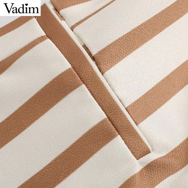 Vadim women elegant stylish striped blazer back split long sleeve buttons pockets decorate female office wear brand coats CA434 - Image 4