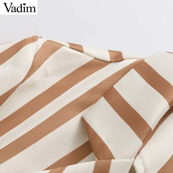 Vadim women elegant stylish striped blazer back split long sleeve buttons pockets decorate female office wear brand coats CA434 - Image 5