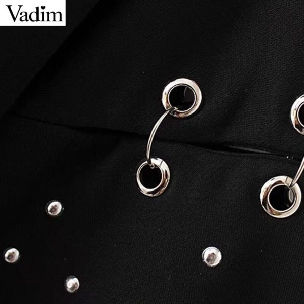Vadim women flare sleeve rivet loose sweatshirts studded oversized o neck black pullovers autumn female casual tops LT2203 - Image 6