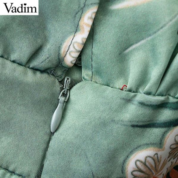 Vadim women floral print wide leg jumpsuits short sleeve back zipper sashes pockets female casual sweet long playsuits KA890 - Image 4