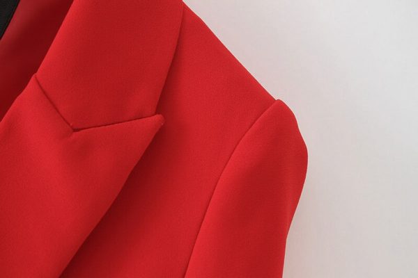 Vadim women shrug long blazers long sleeve Notched collar solid red black outerwear office lady work wear basic chic tops CA093 - Image 6