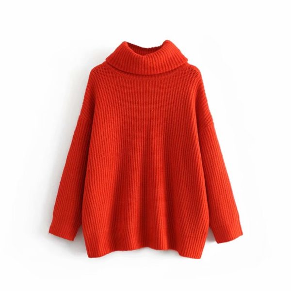 Vadim women turtleneck knitted loose sweater oversized warm thick long sleeve pullovers female casual chic tops HA086 - Image 3