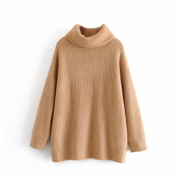 Vadim women turtleneck knitted loose sweater oversized warm thick long sleeve pullovers female casual chic tops HA086 - Image 4