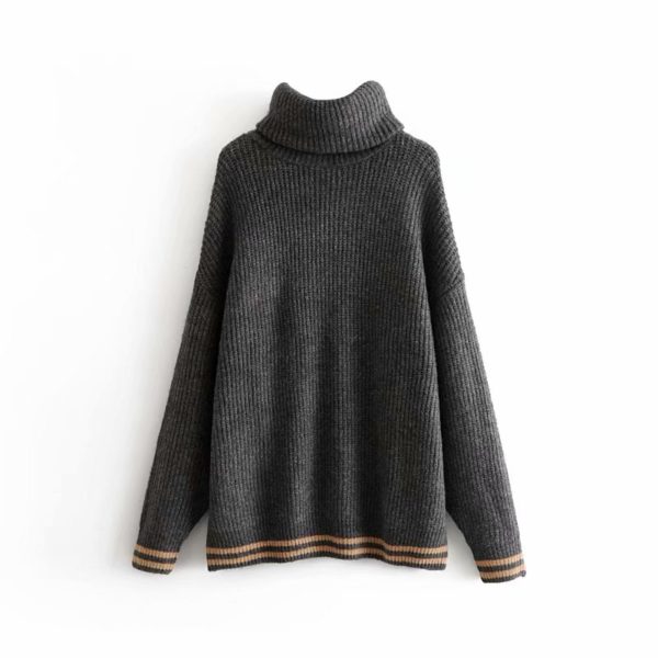 Vadim women turtleneck knitted loose sweater oversized warm thick long sleeve pullovers female casual chic tops HA086 - Image 5