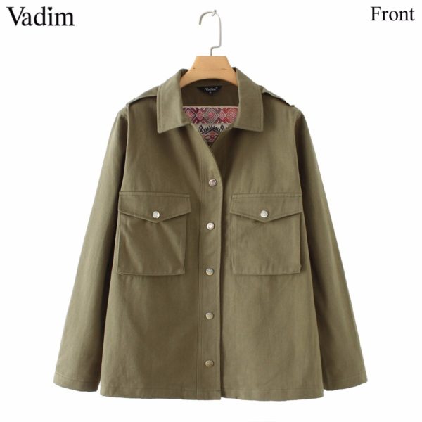 Vadim women vintage embroidery jacket coat fur ball patchwork pockets long sleeve pleated coats casual tops CA095 - Image 4