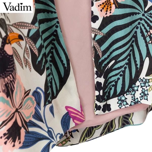 Vadim women vintage floral loose kimono shirts oversized open stitch coat ladies European style casual fashion tops CT1461 - Image 6