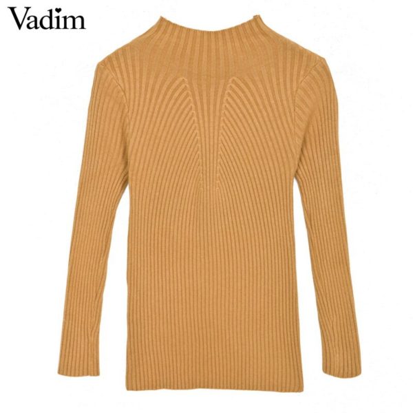 Women basic candy color stretchy sweater biref must have long sleeve O-neck autumn winter warm pullover ladies casual tops ZC061 - Image 3