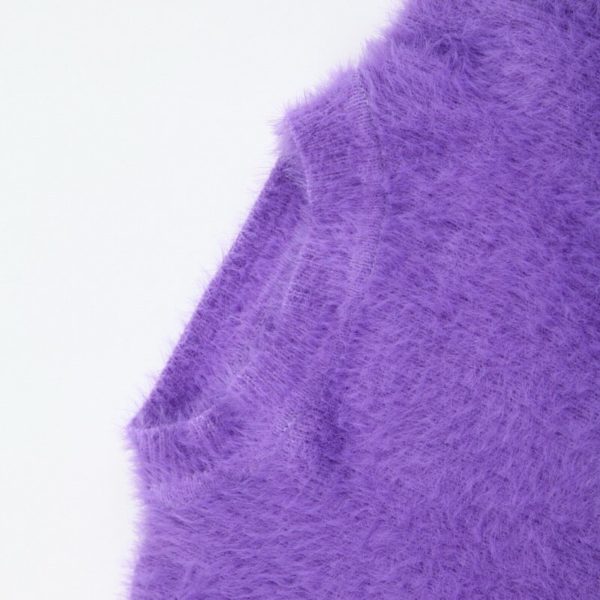 Women fluffy gradient elastic sweaters tie die sweet o neck long sleeve thick winter loose pullover female casual tops ZC058 - Image 5