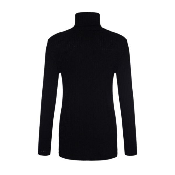 Women winter turtleneck sweaters long sleeve basic pullovers black gray stretchable knitted casual tops ZC001 - Image 2