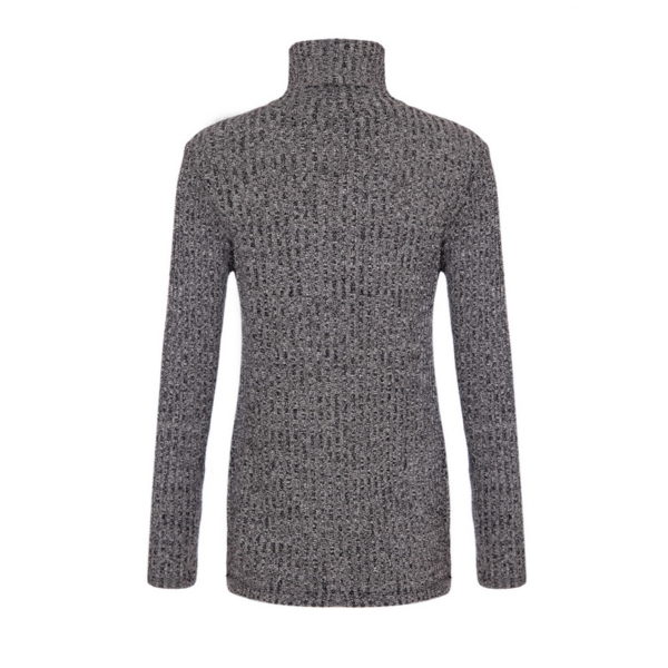 Women winter turtleneck sweaters long sleeve basic pullovers black gray stretchable knitted casual tops ZC001 - Image 3