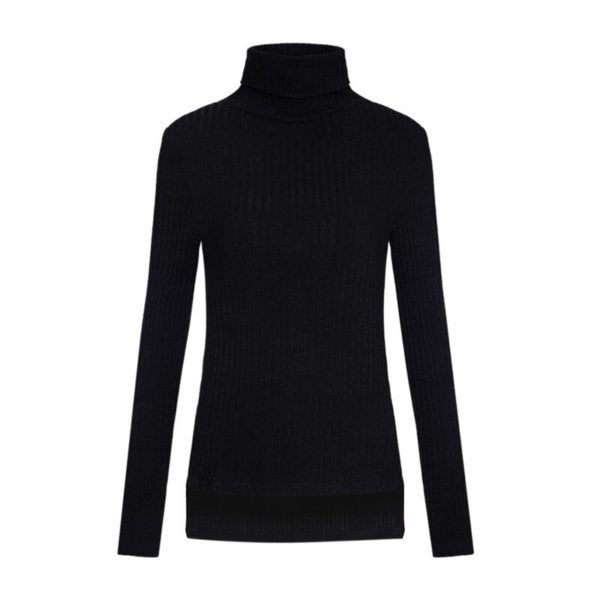 Women winter turtleneck sweaters long sleeve basic pullovers black gray stretchable knitted casual tops ZC001 - Image 4