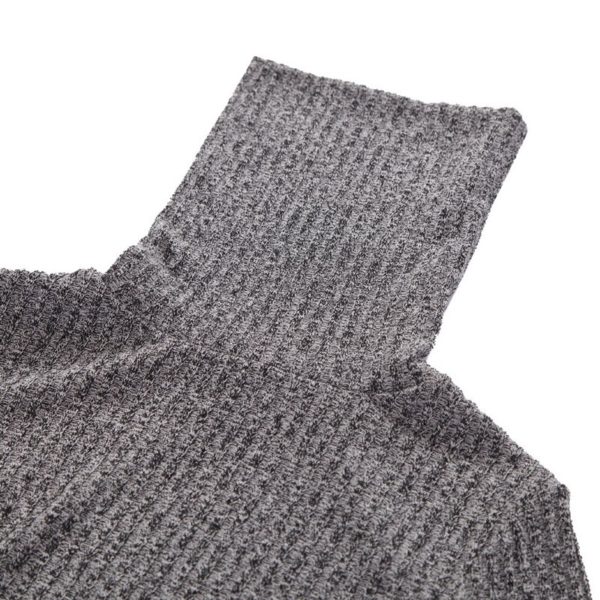 Women winter turtleneck sweaters long sleeve basic pullovers black gray stretchable knitted casual tops ZC001 - Image 5